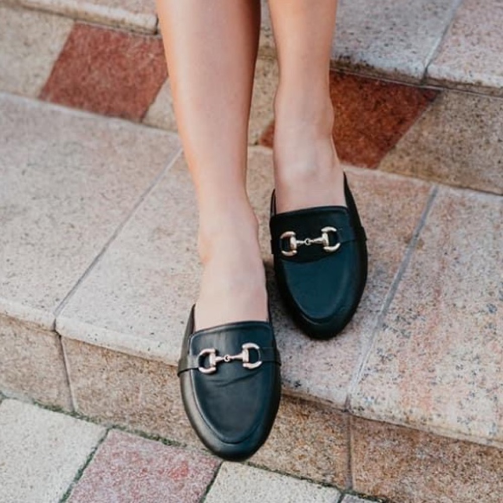 💥 BOGO 💥 NWT Rollasole Black Gold Buckle Slip On Mule | 6 7 8 9 10 11